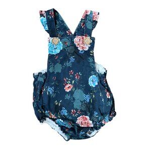 Tate & Adele Winter Floral Ruffle Romper 18/24